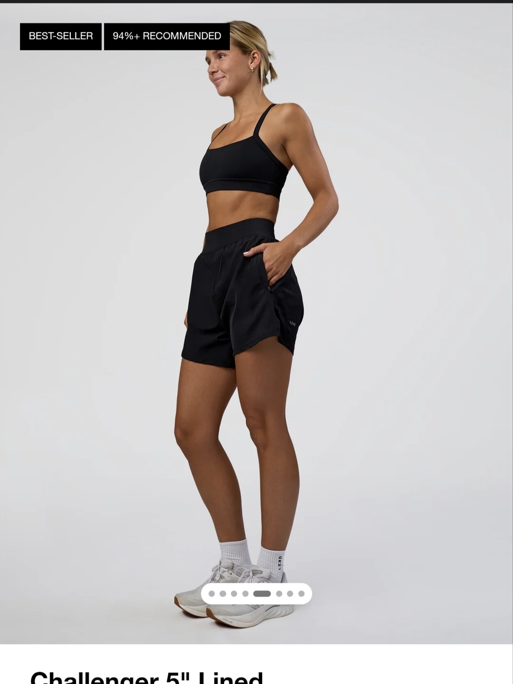 Women's 5" Lined Athletic Shorts - Black